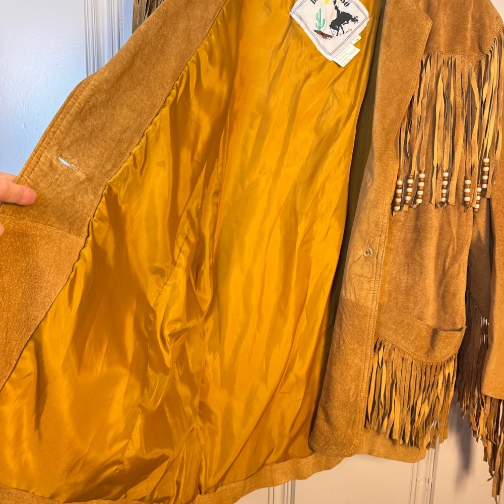 Vintage Desperado Suede Fringe‎ Beaded Jacket – Western Boho Style Size 1 X - Picture 11 of 16